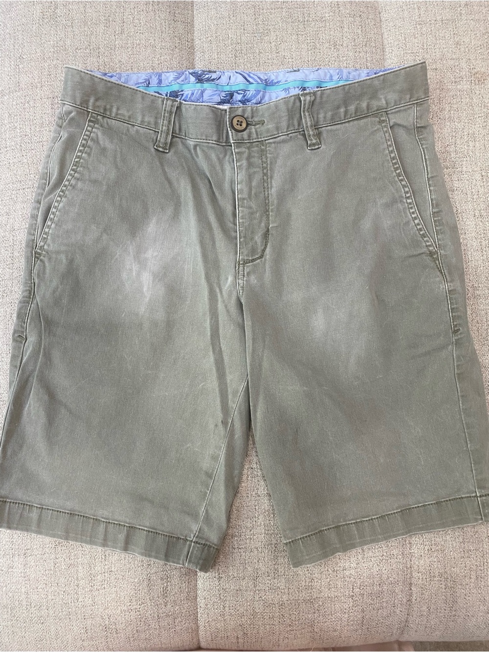 Tommy Bahama Olive Green Flat Front Shorts
